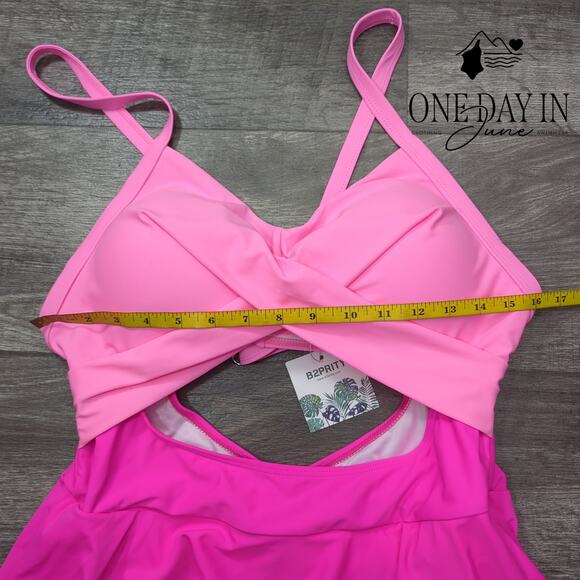 B2Prity Cross Front Tie Back Cut Out Swimdress Swimsuit Size 2XL - Picture 5 of 7